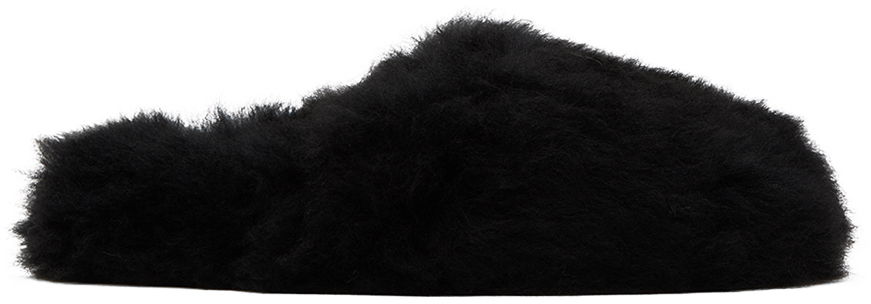 Oblečenie Yves Salomon Yves Salomon Toscana Fur Slippers Čierna | 24W23WAA342XXTOSX, 0