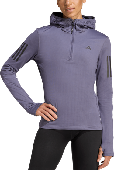Mikina adidas Originals Own the Run Hooded Running Top Fialová | jw9652, 0