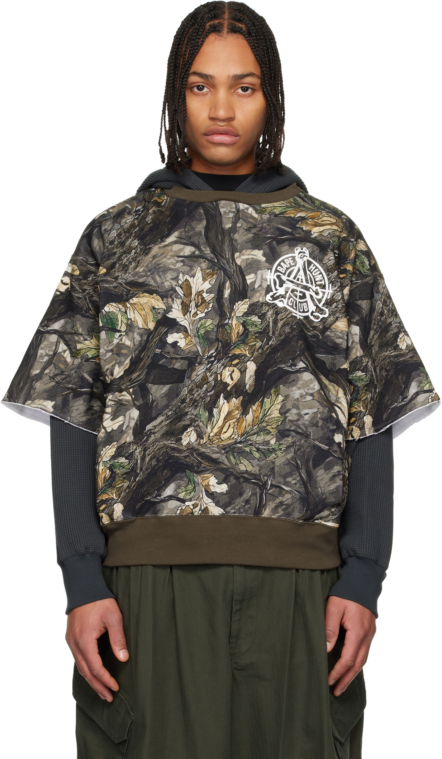 Mikina BAPE Tree Edge Camo Layered Pullover Hoodie Rôznofarebný | 001PPL801003M, 0
