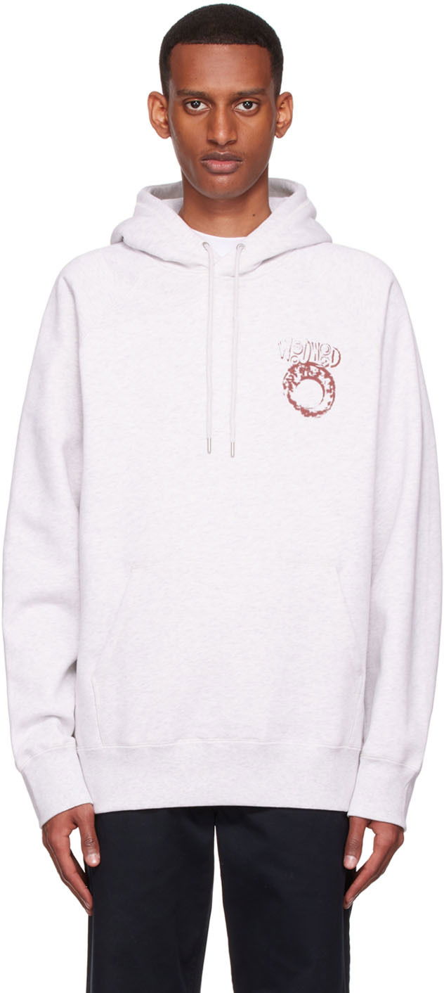 Mikina WOOD WOOD Logo Print Pullover Hoodie Šedá | 12225601-2493, 0