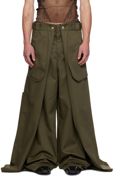 Nohavice Jean Paul Gaultier Jean Paul Gaultier x Shayne Oliver 'The Wrap' Wide-Leg Trousers Zelené | 24/27-F-PA113P-C048-41, 0