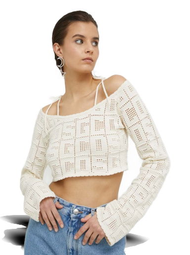 Sveter GCDS Cropped Sweater Béžová | SS23W380920