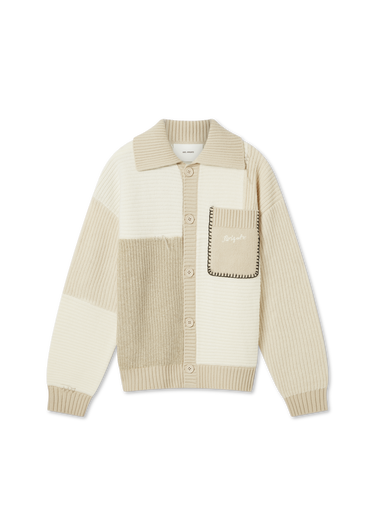 Sveter AXEL ARIGATO Beige Patchwork Knitted Cardigan Biela | A3066002, 1
