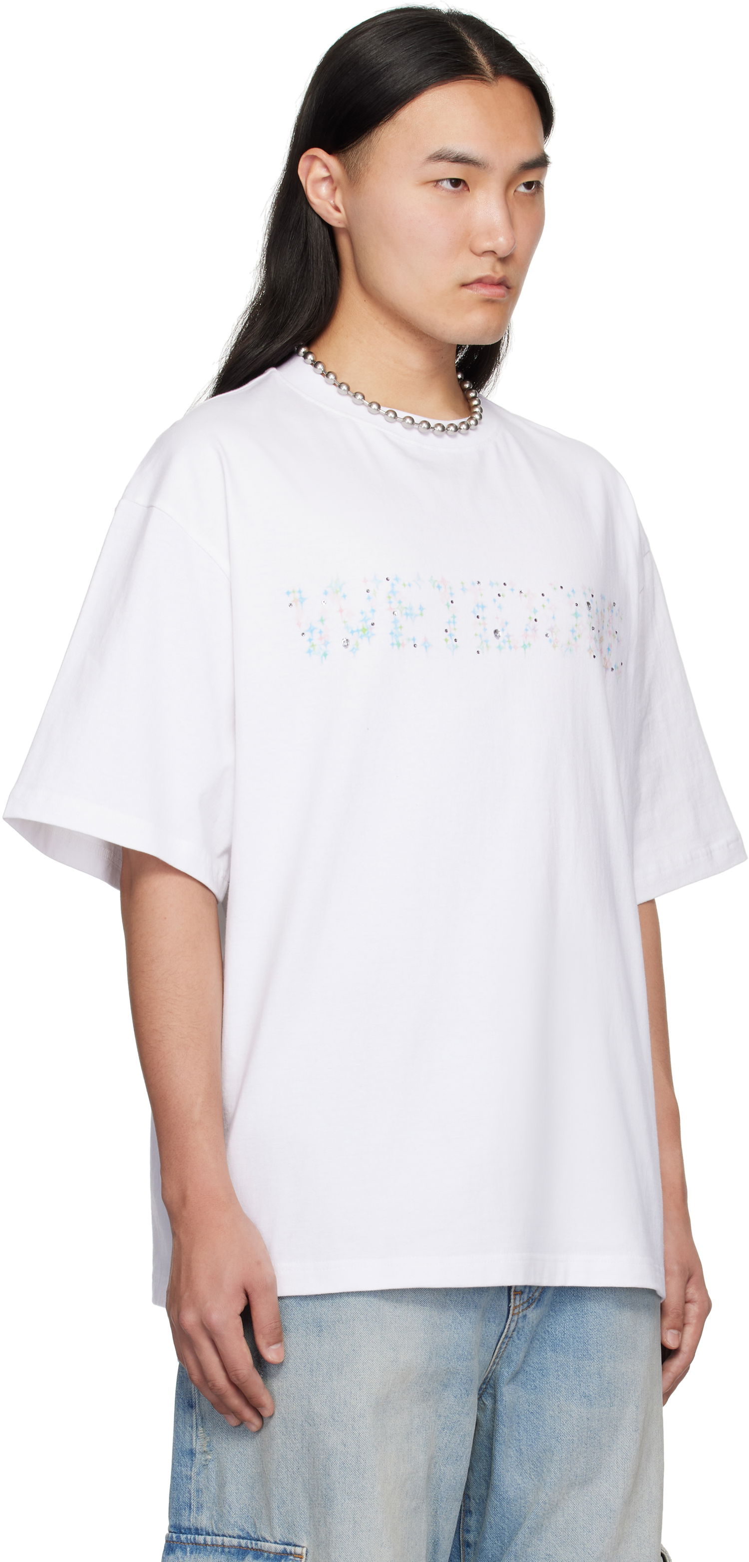 Tričko We11done We11done Sparkle Logo T-Shirt Biela | WD-TT0-25-741-U-WH, 1