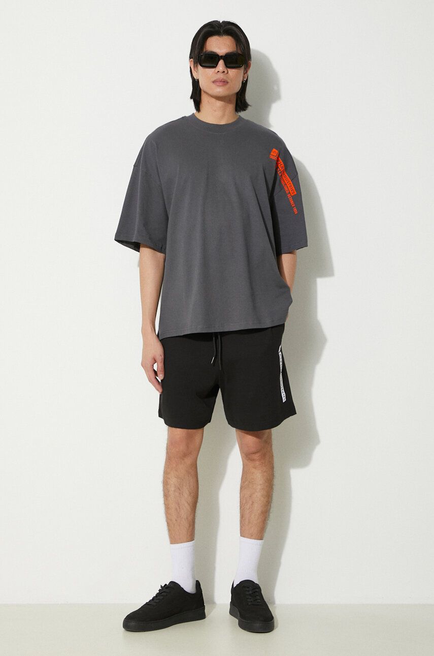 Šortky Alpha Industries Flock Logo Shorts Čierna | 146366, 1