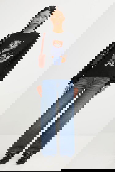 Sveter MAISON KITSUNÉ Dressed Fox Intarsia Wool Sweater Čierna | PW00812KH0002, 4