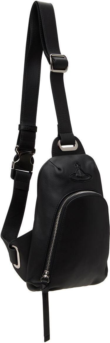Taška cez rameno Vivienne Westwood Vivienne Westwood Smooth Leather Injected Orb Bag Čierna | 58010007U-L001S-, 1