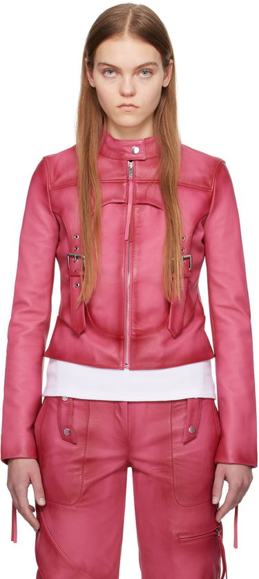 Bunda Blumarine Blumarine  Leather Biker Jacket Ružová | P422L051A, 0