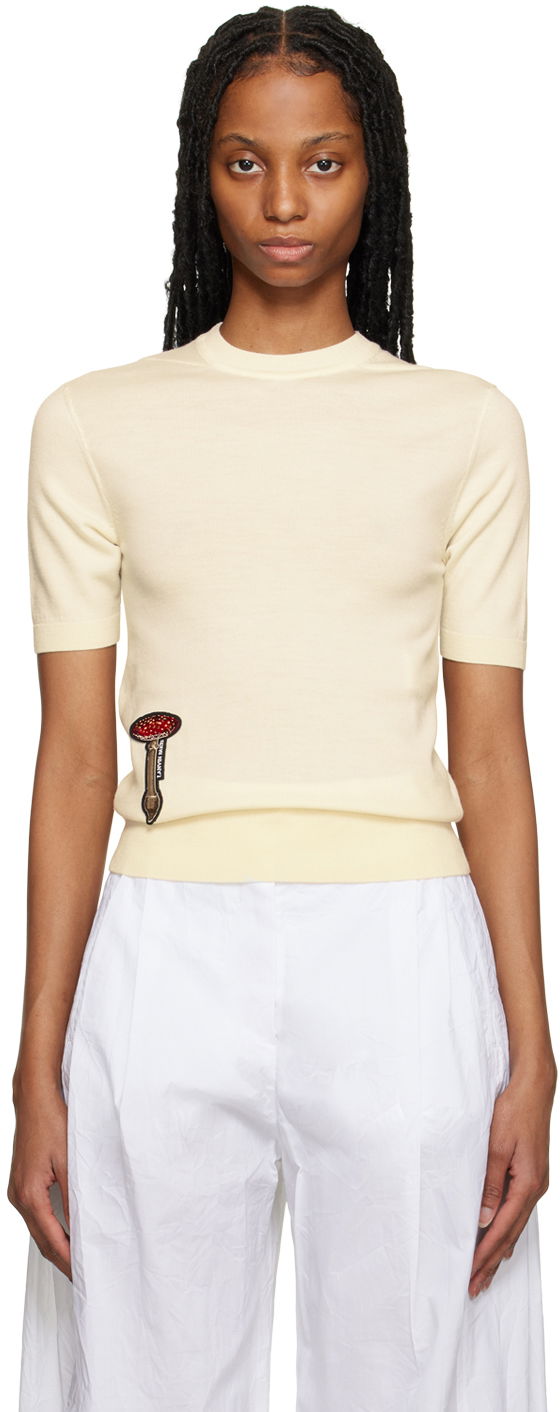 Tričko LANVIN Embroidered Crewneck T-Shirt Béžová | RW-POY014-K005-P23, 0
