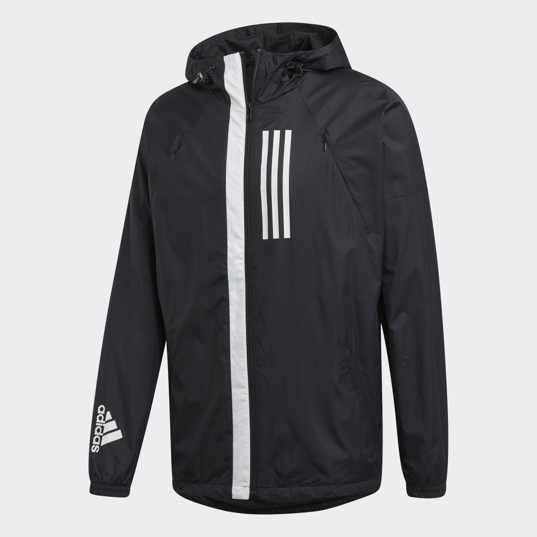 Black Sportswear Jacket With Hood