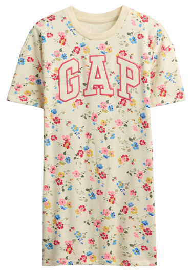 Šaty GAP Floral Print Logo T-Shirt Dress Rôznofarebný | 781767-01, 2
