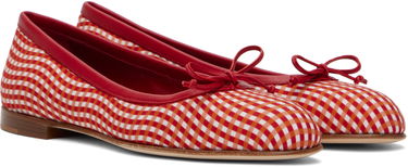 Oblečenie Manolo Blahnik Manolo Blahnik Veralli Ballerina Flats Červená | 424-1947, 3