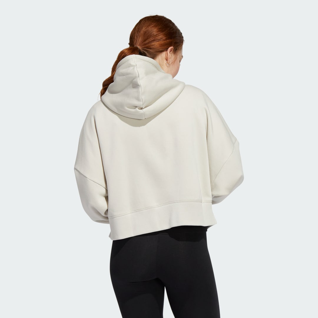 Mikina adidas Performance Women's Cropped Full-Zip Hoodie Béžová | HT3289, 1