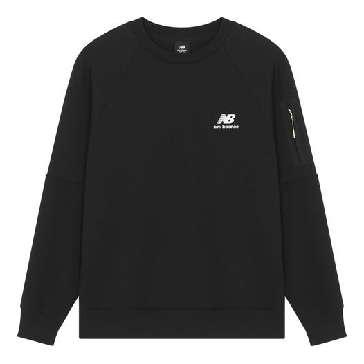 Sveter New Balance Logo Print Round Neck Pullover Čierna | AMT21359-BK