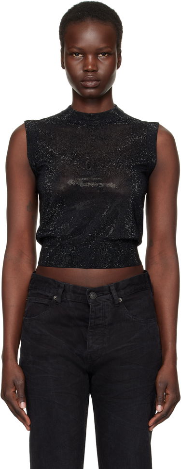 Tielko Alexander Wang Mock Neck Hotfix Tank Top Čierna | 1KC1251078, 0