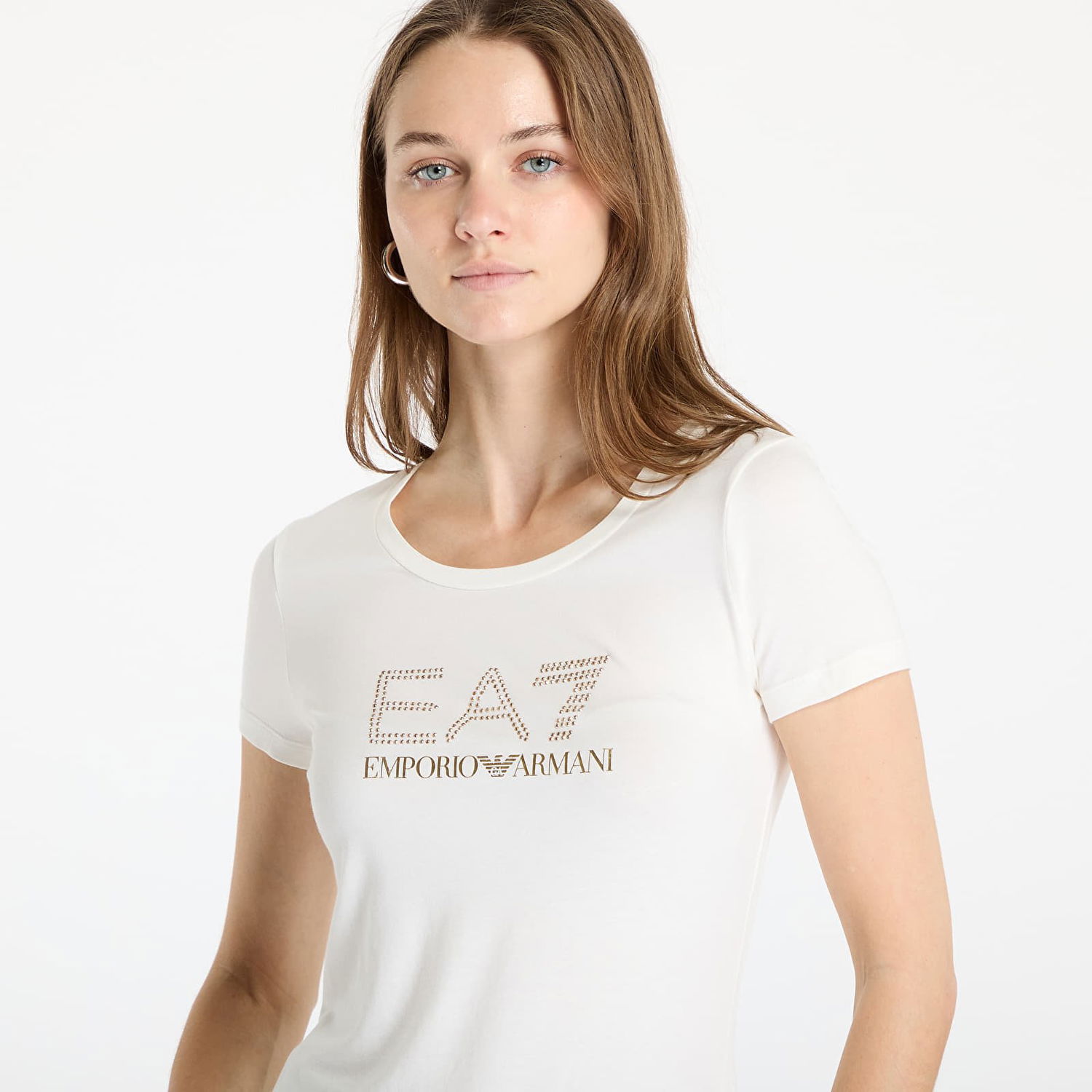 Tričko Emporio Armani EA7 Emporio Armani Women's Train Evolution Big Star T-Shirt Biela | 8NTT67TJDQZU0005, 1