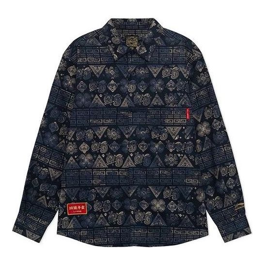 Košeľa Li-Ning Gold Series Cashew Totem Loose Fit Jacket Modrá | ASHS007-1