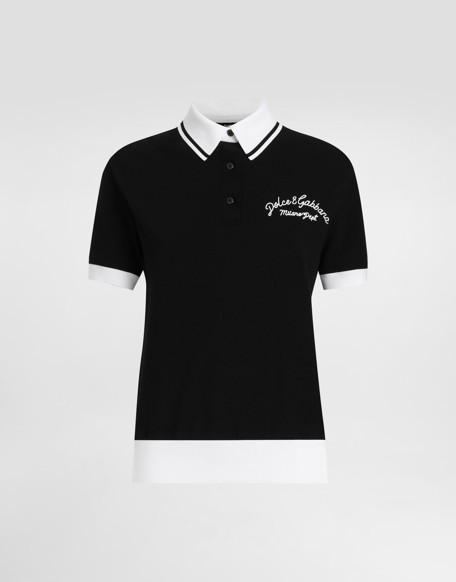 Polo tričko Dolce & Gabbana Dolce & Gabbana Short Sleeve Cotton Piqué Polo Shirt with Logo Embroidery Čierna | F8V33ZGDCYFN0000, 0