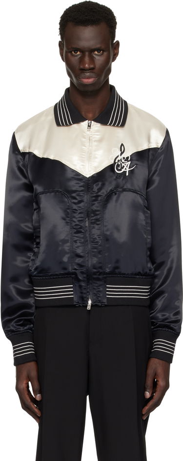 Bomber bunda AMIRI AMIRI 'MA' Music Note Satin Jacket Čierna | AMOUBN1074, 0