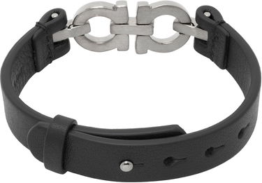 Náramok FERRAGAMO Salvatore Ferragamo Double Gancini Leather Bracelet Čierna | 785723, 1