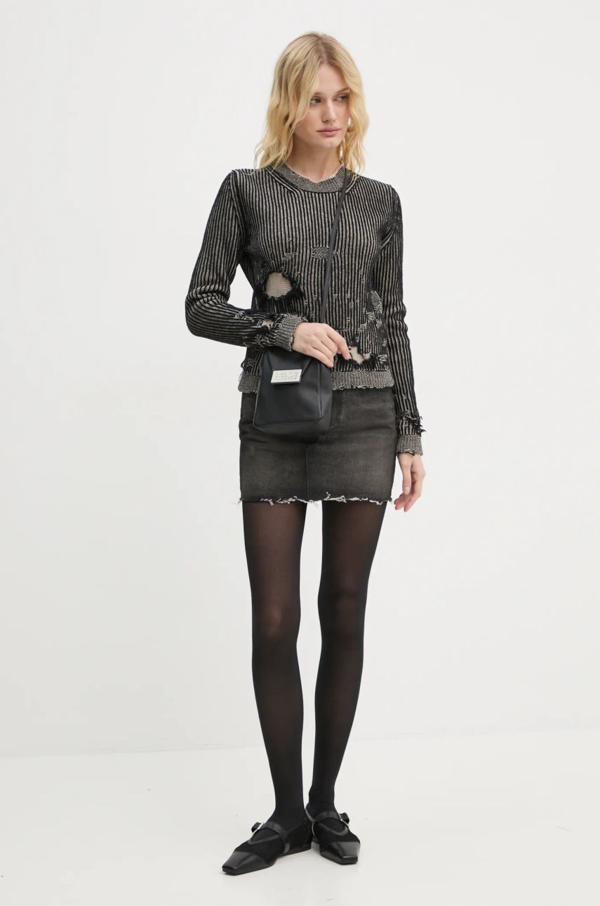 Sveter Maison Margiela Distressed Ribbed Knit Sweater Čierna | S62HL0026.M13076, 1