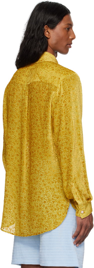 Košeľa Casablanca Casablanca Floral Devoré Silk Shirt Žltá | MS25-SH-174-01, 2
