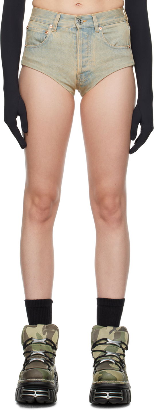 Šortky VETEMENTS Faded Denim Shorts Modrá | WE64SS400S, 0