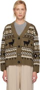 Llama Motif Fair Isle Cardigan