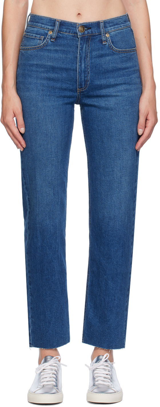 Džínsy rag & bone Rag & Bone Harlow Ankle Straight-Leg Jeans Modrá | WDD24F2934FFNO, 0