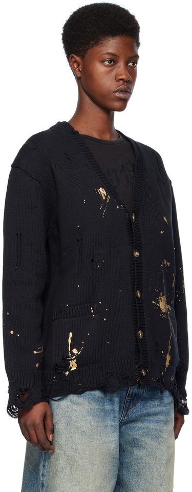 Sveter R13 R13 Paint Splatter Distressed Cardigan Čierna | R13WY200-Y126B, 1