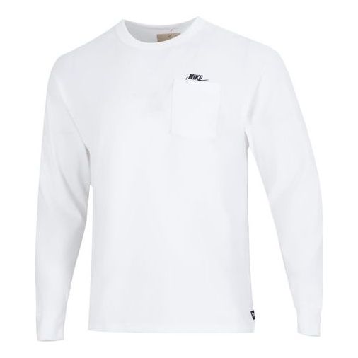 Tričko Nike Nike Long Sleeve T-Shirt with Pocket Biela | DR7930-100