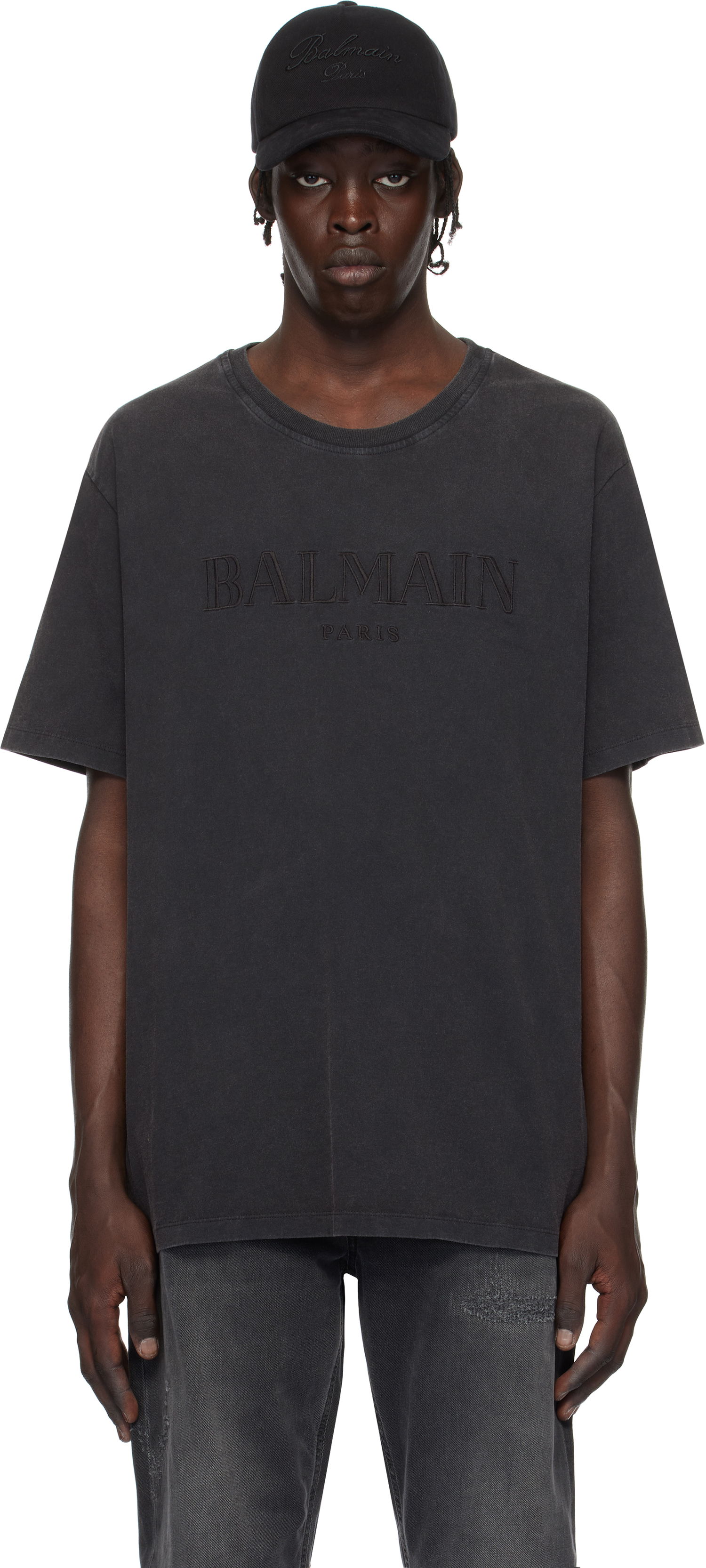 Tričko Balmain Loose Vintage Embroidery T-Shirt Čierna | DH1EG010BC72, 0