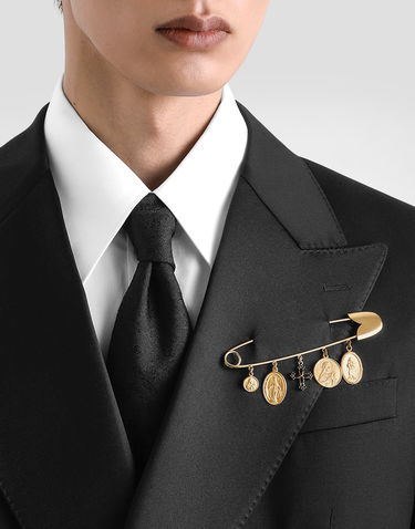 Spona Dolce & Gabbana Dolce & Gabbana Safety Pin Brooch with Medals and Cross Charms Žltá | WPR5S2W1111ZOO00, 1