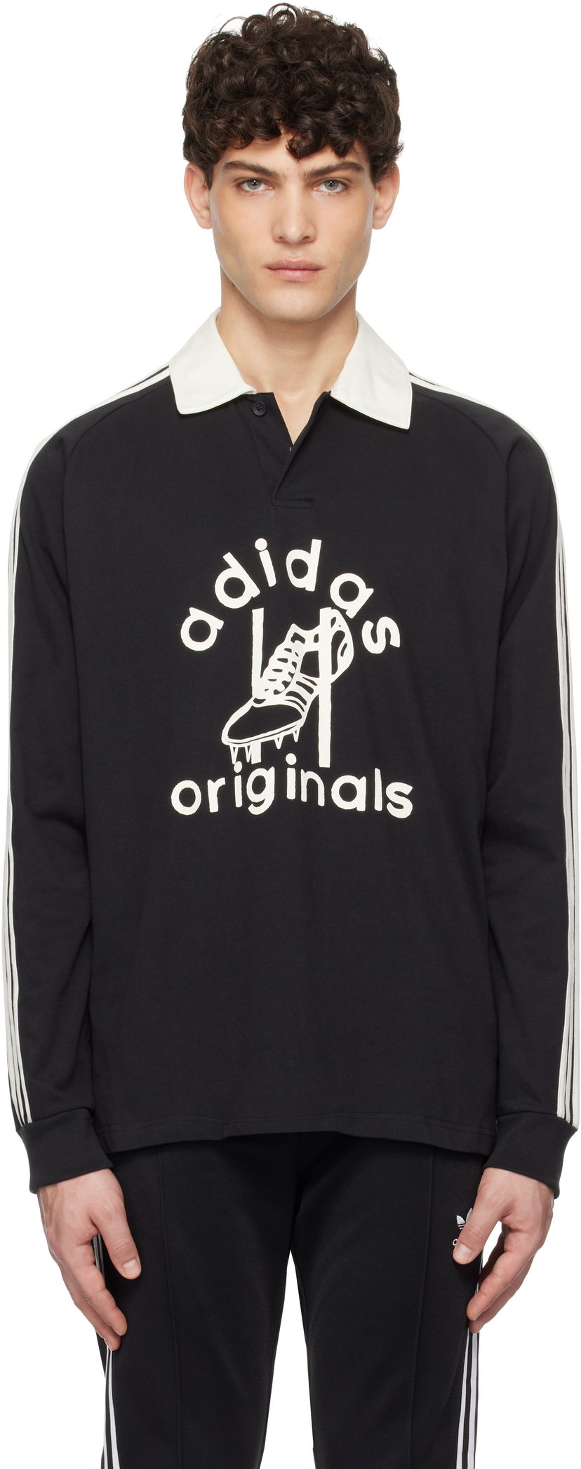 Polo tričko adidas Originals Originals Rugby Polo Čierna | JD1091