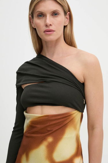 Šaty Nanushka One-shoulder Maxi Dress with Abstract Print Rôznofarebný | NW24FWDR41050, 3