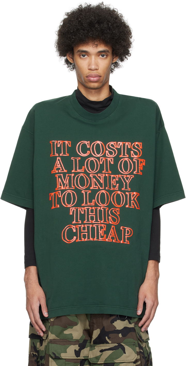 Tričko VETEMENTS Very Expensive T-Shirt Zelené | UE64TR180Z, 0