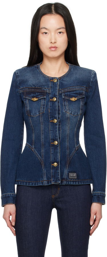 Bunda Versace Versace Jeans Couture Fitted Denim Jacket Modrá | E78HAS457_EDW009VF1, 0