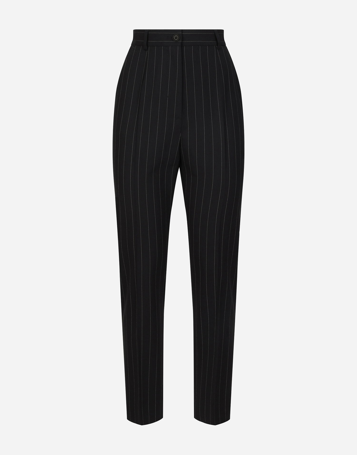 Nohavice Dolce & Gabbana Dolce & Gabbana Pinstripe Tailored Wool Trousers Čierna | FTAM2TFRBDKS8051, 0