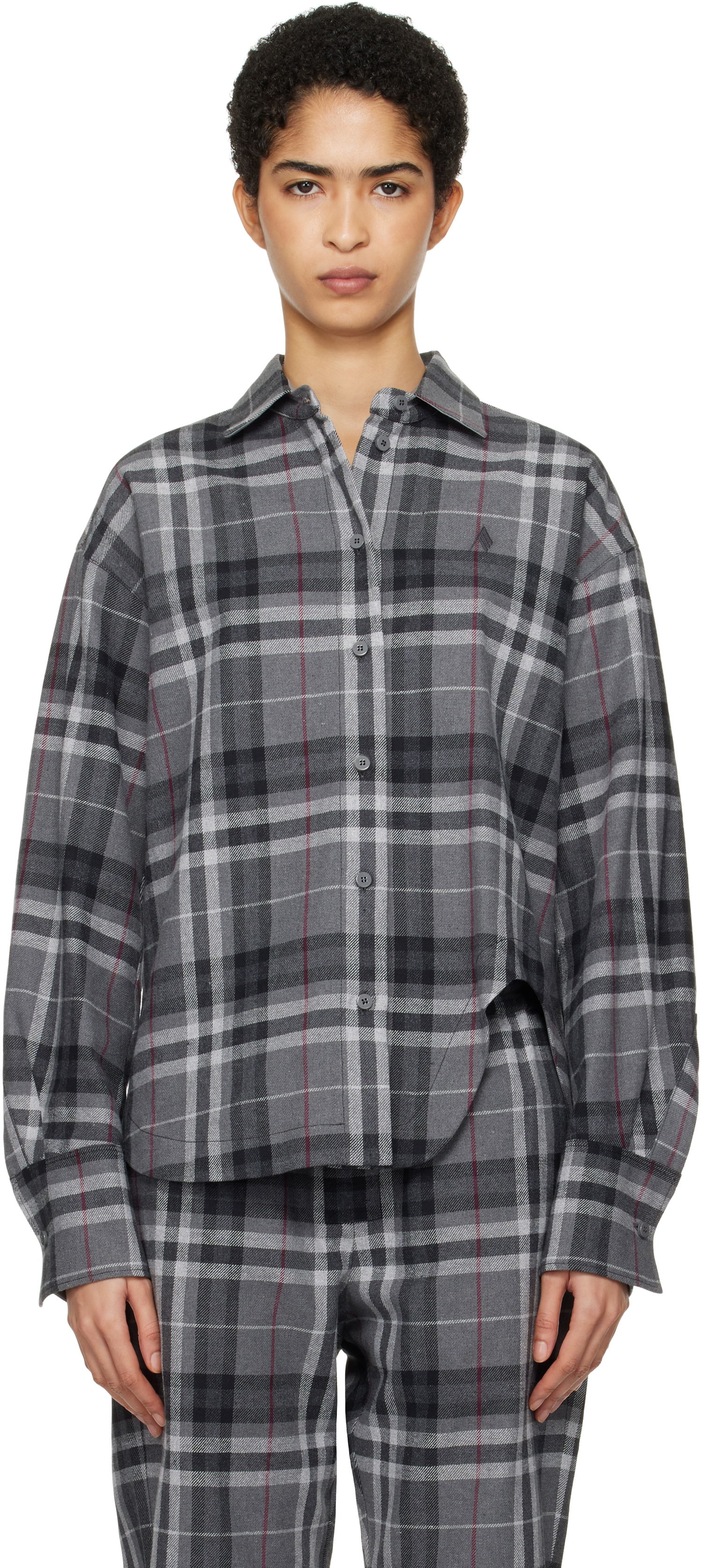 Košeľa The Attico Attico Eliza Plaid Flannel Shirt Šedá | 250WCH00014 CCC050AA, 0