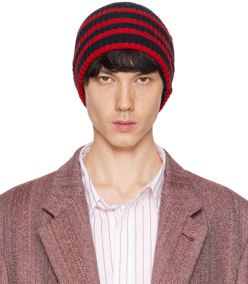 Kulicha Marni Striped Beanie Navy | CLZC0120Q0 UFC532