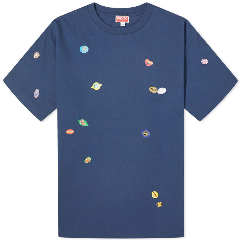 Tričko KENZO Fruit Stickers T-Shirt Navy | FE55TS2784SG-77