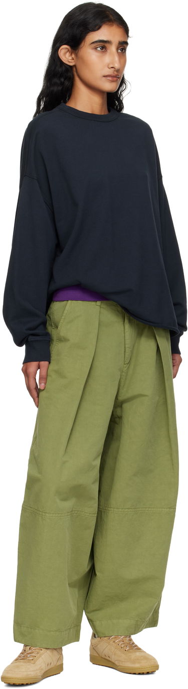 Nohavice YMC YMC Deadbeat Wide-Leg Pleated Trousers Zelené | Q4YMB, 3