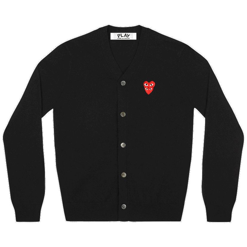 Sveter Comme des Garçons PLAY Double Heart Cardigan Čierna | AZ N076 051 1