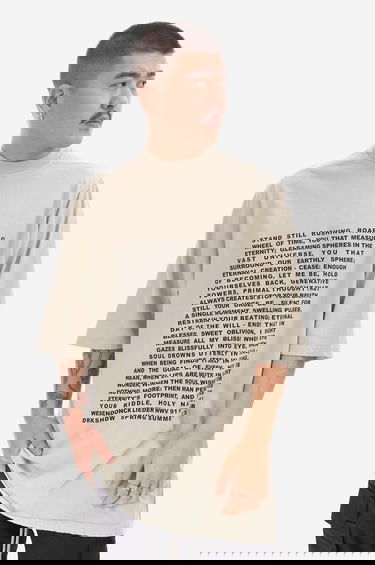 Tričko Rick Owens Knit Jumbo Short Sleeve T-Shirt with Wesendonck Lieder Wagner Print from DRKSHDW Spring Summer 2023 Collection Béžová | DU01C6274.RNEP3.PEARL, 3