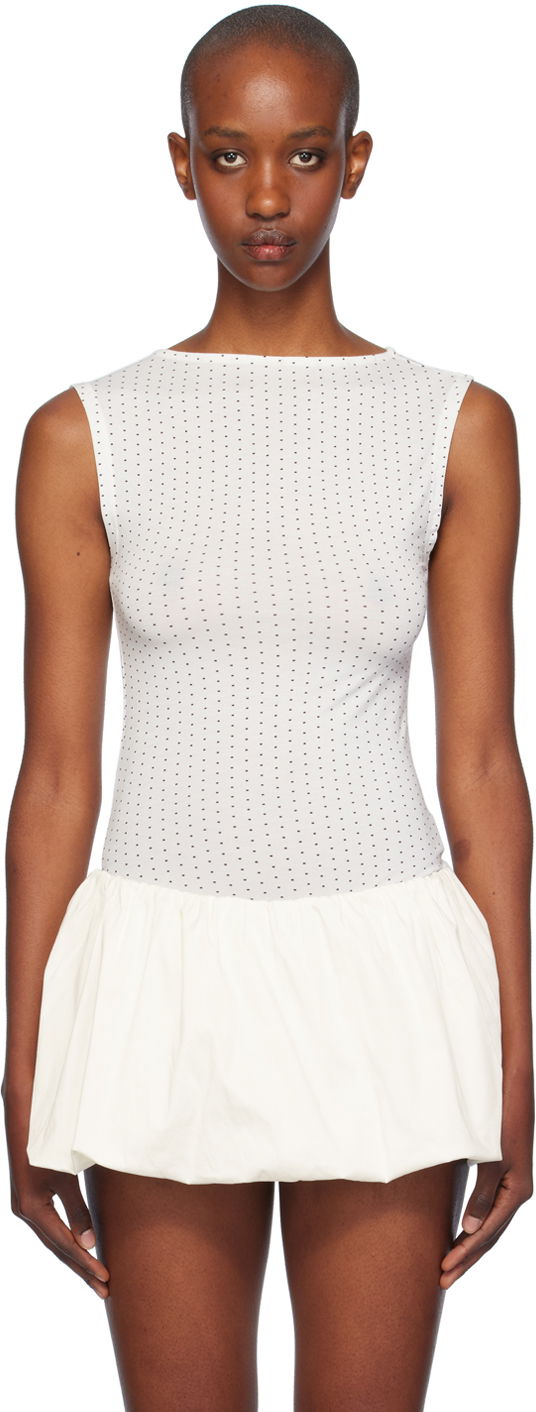 Šaty Miaou Miaou Kelly Dotted Peplum Top Biela | 7185TJBBKD, 0