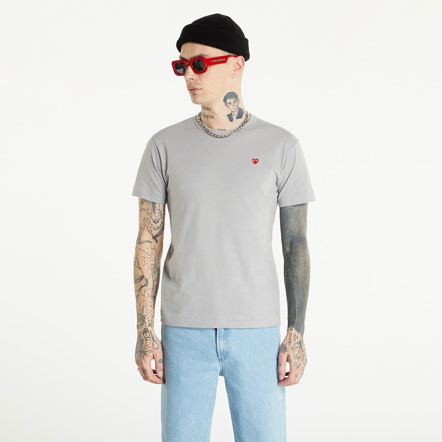 Tričko Comme des Garçons PLAY Heart Logo Tee Šedá | AZT314 grey, 0
