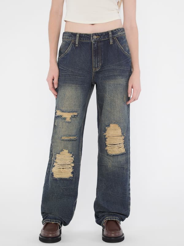 Mid Rise Carpenter Denim Pants