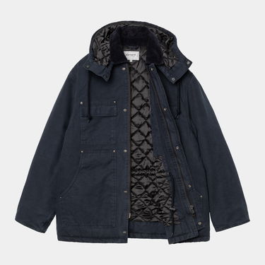 Kabáty Carhartt WIP Carhartt WIP Ambel Stone Washed Hooded Coat Navy | I035616_18, 1