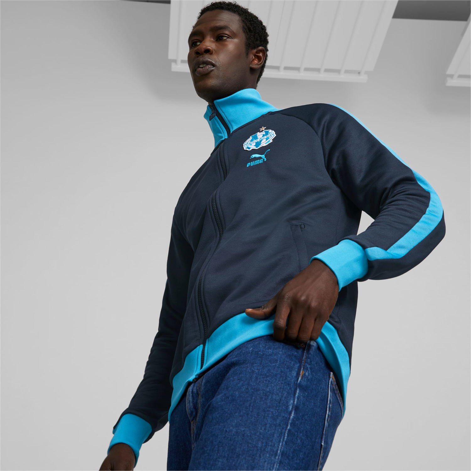 Bunda Puma Olympique de Marseille ftblHeritage T7 Track Jacket Navy | 769612_02, 1
