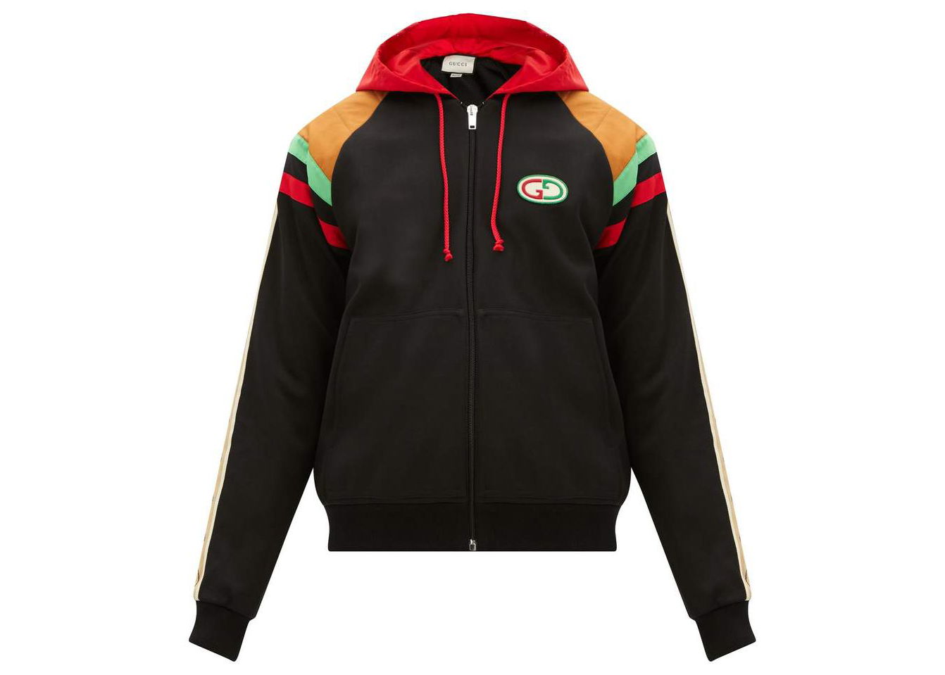 Bomber bunda Gucci GG Patch Web Stripe Hooded Bomber Jacket Čierna | 625338XJCNQ-166, 0